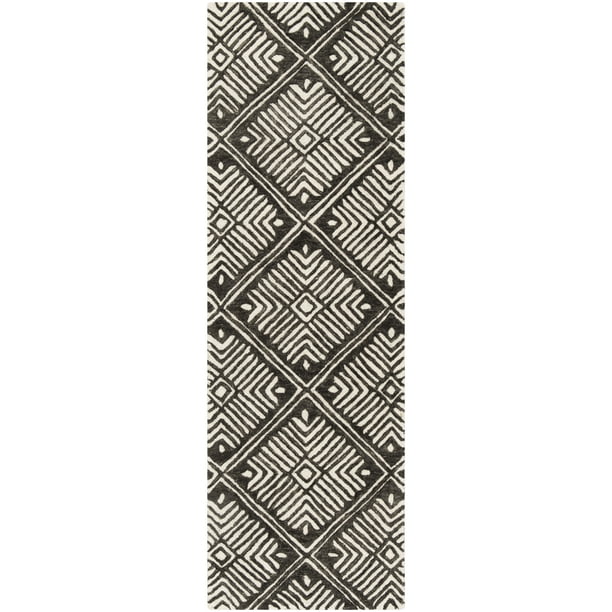 3' x 5' Safavieh Cambridge Collection CAM402A Handmade Moroccan Premium Wool Area Rug Ivory Charcoal 